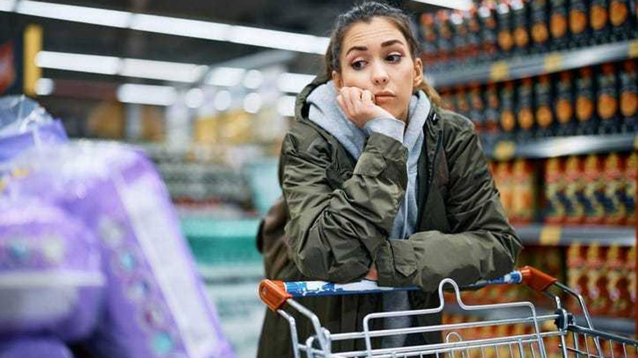 worried grocery shopping