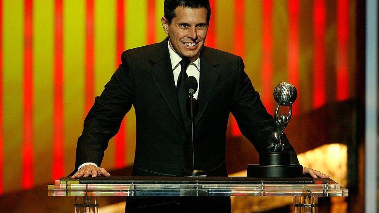 Writer Silvio Horta accepts his award for "Outstanding Writing in a Comedy Series" for his work on "Ugly Betty" onstage during the 38th annual NAACP Image Awards pre-show