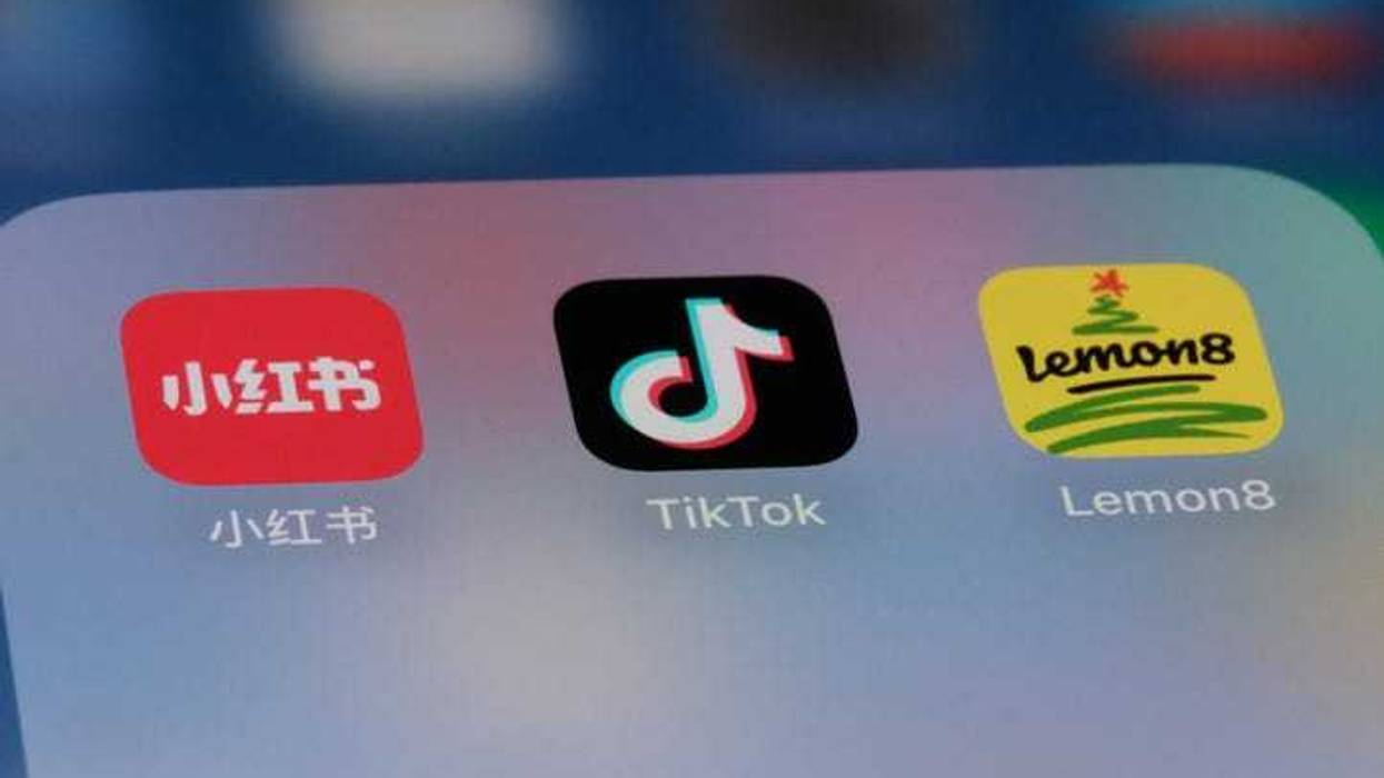 Xiaohongshu (RedNote), TikTok and Lemon8 app icons. Assorted social media mobile applications