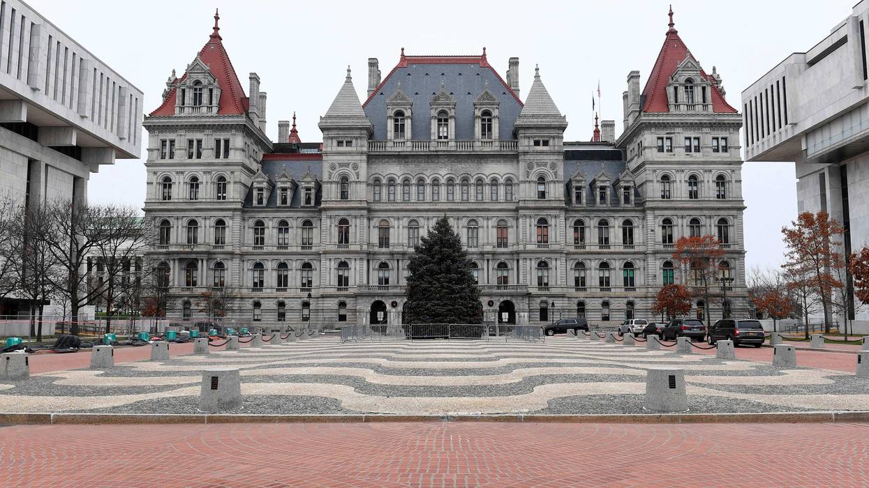 xterior view of the New York state Capitol