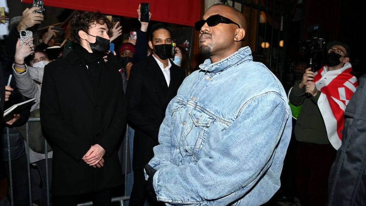 Ye attends the Kenzo Fall/Winter 2022/2023 show as part of Paris Fashion Week on January 23, 2022 in Paris, France.