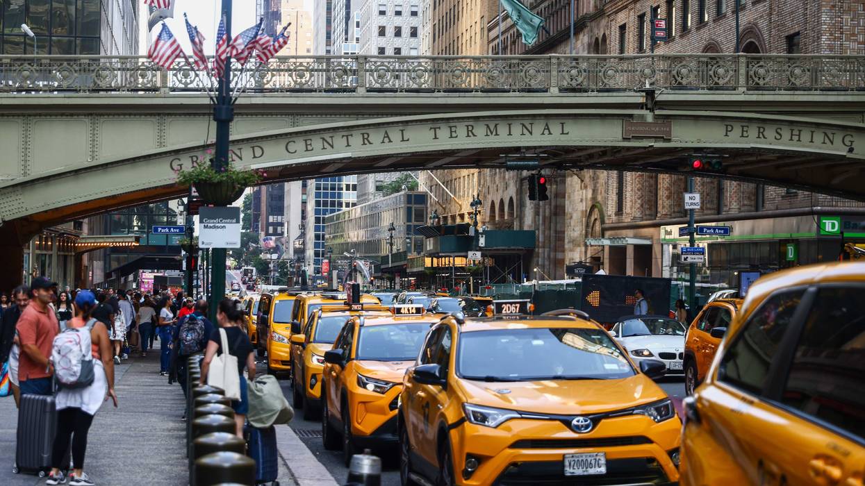 Yellow cabs are seen parked in front of Grand Central Terminal on July 5th, 2024