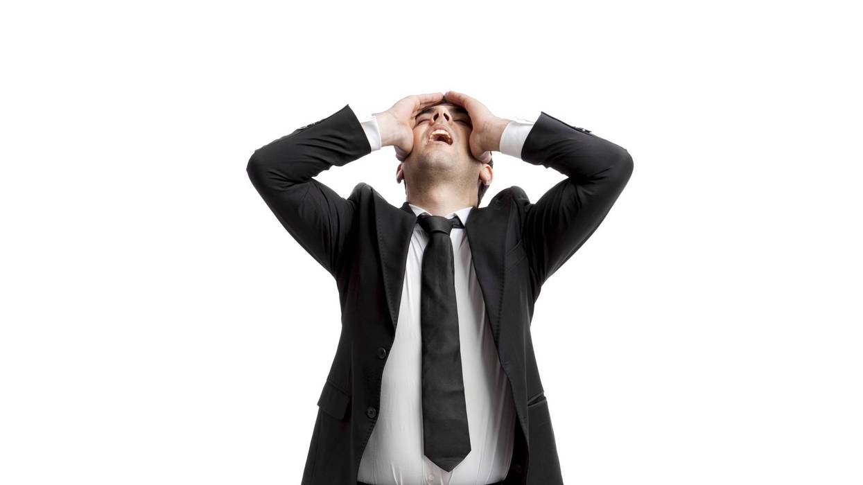 Young businessman worried