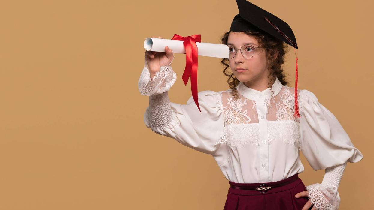 young girl in college