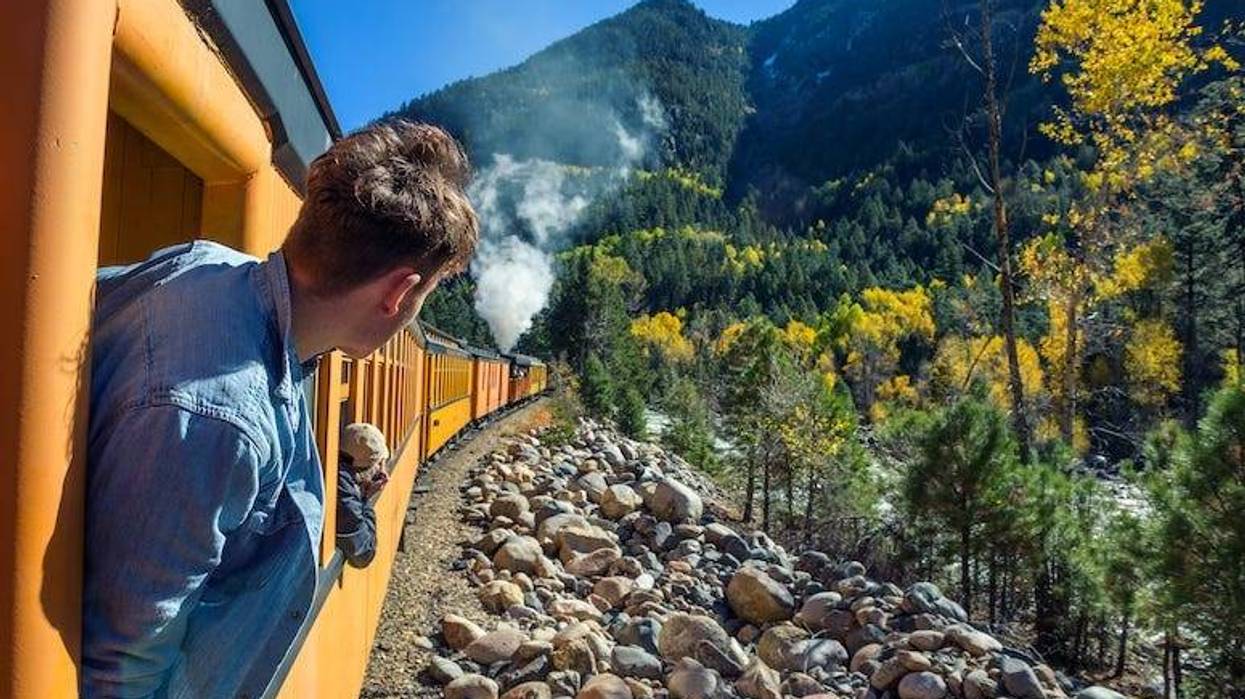 Young Man, Train, Window, Steam Engine, Colorado