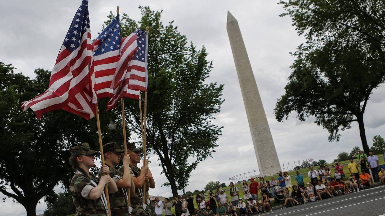 Young Marines gathered in Washington, D.C. for the National Memorial Day Parade, where some were selected to carry the American colors with pride.