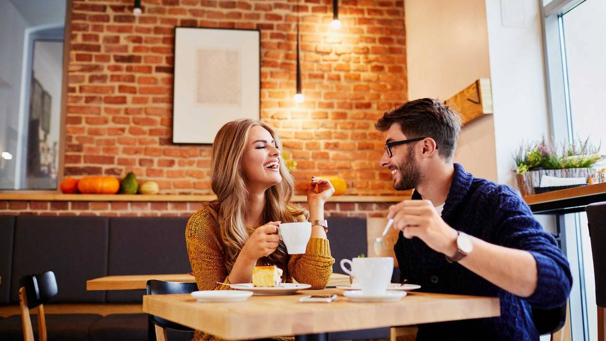 Young people on a first date.