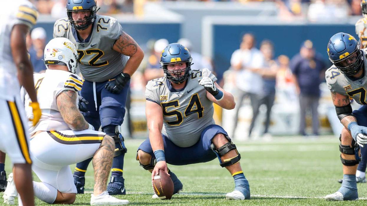 Zach Frazier at center at WVU