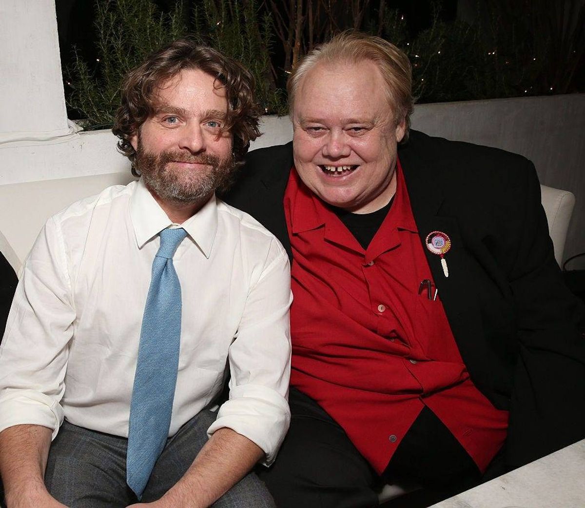 Zach Galifianakis and Louie Anderson attend the after party for the premiere Of FX's "Baskets" at the Pacific Design Center on January 14, 2016 in West Hollywood, California.