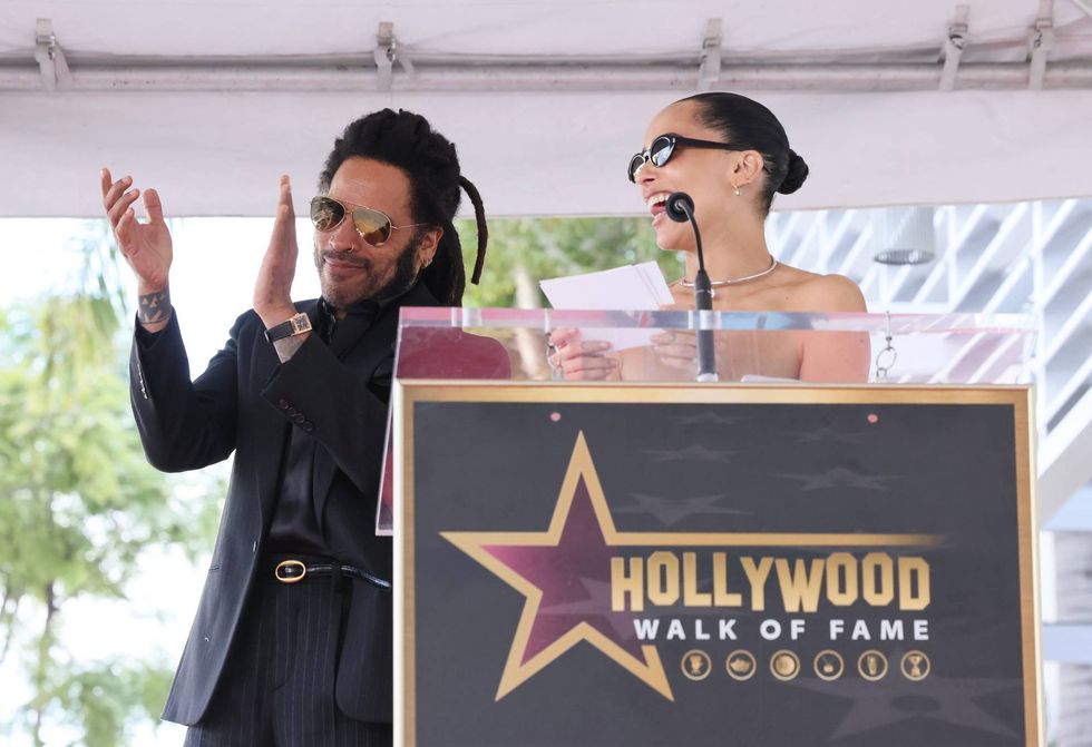 Zoë Kravitz speaks at the Lenny Kravitz Hollywood Walk of Fame Star Ceremony on March 12, 2024 in Hollywood, California.