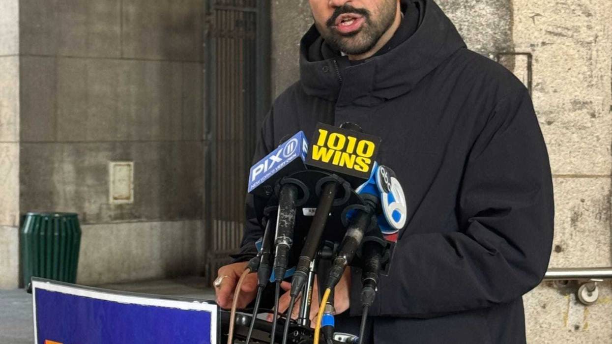 Zohran Mamdani at a press conference in City Hall Park on April 1, 2025